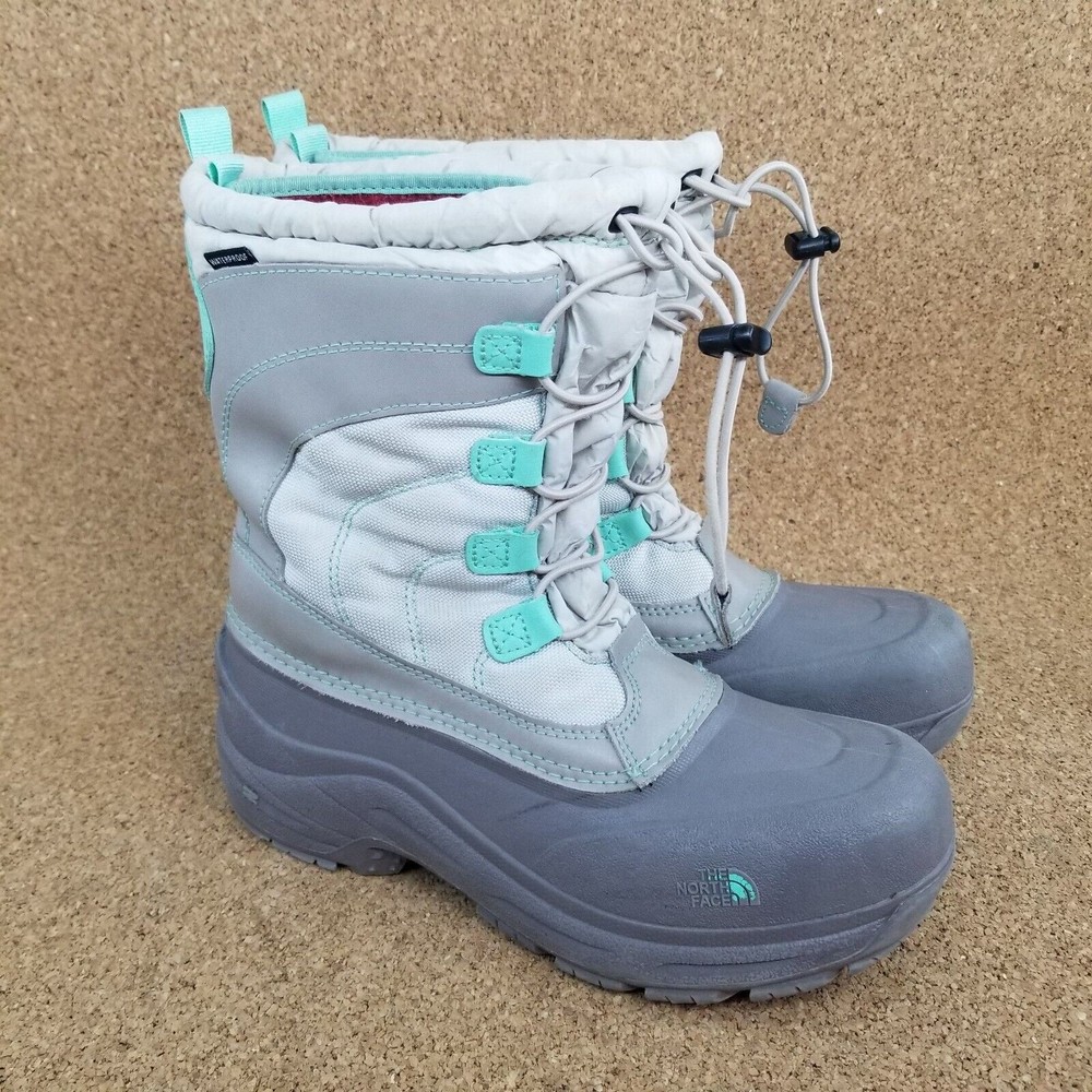 The North Face Alpenglow III Youth Gray Black Therma Felt Snow Boots Boys Sz 7